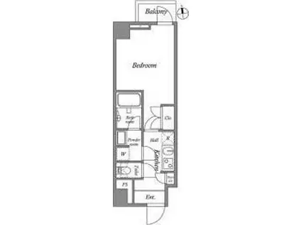 ザ・レジデンス神楽坂II(1K/2階)の間取り写真