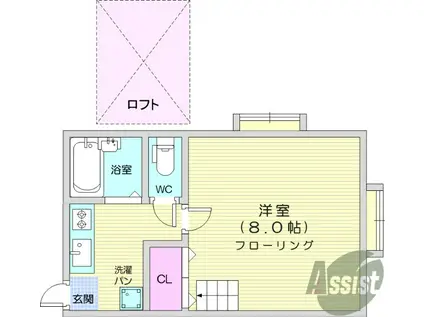 ホワイトキャッスル28番館(1K/1階)の間取り写真