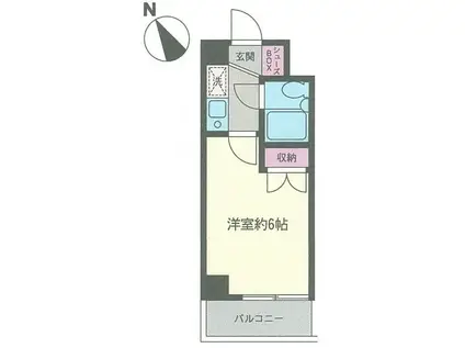 サンステージ淵の辺(1K/4階)の間取り写真