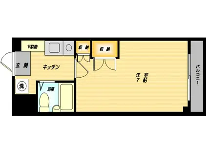 グリーンコート東小金井(1K/1階)の間取り写真