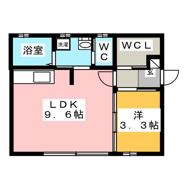 フローレス祐(1LDK/2階)の間取り写真