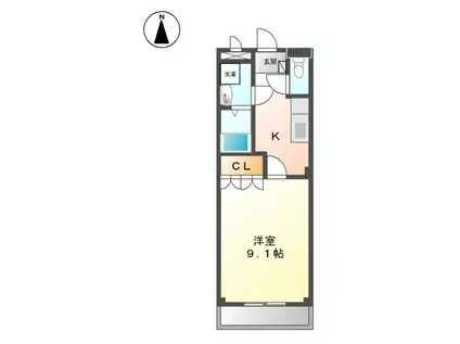 グランドパレス堀越(1K/1階)の間取り写真