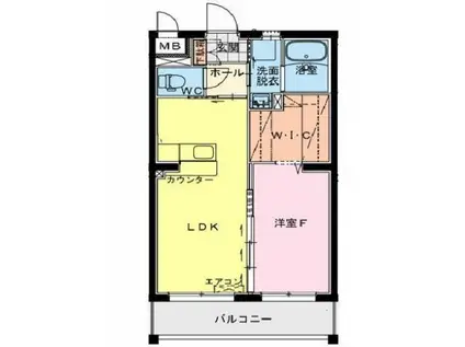 LUTORIINE(1LDK/1階)の間取り写真