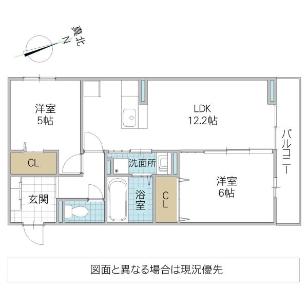 ECLAT(2LDK/3階)の間取り写真