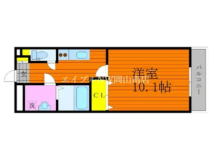 ソレイユ西市駅前(1K/1階)の間取り写真