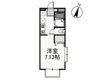 カーサ・アネーロA(1K/2階)の間取り写真