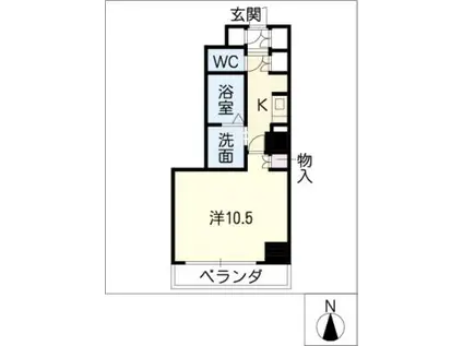 エースリービル(1K/7階)の間取り写真