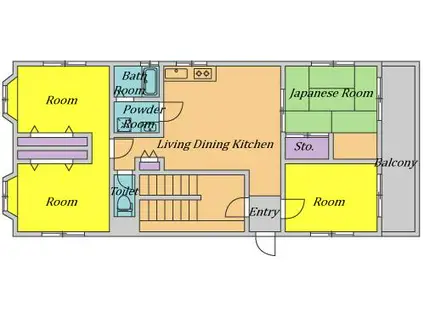 伊東マンション(4LDK/2階)の間取り写真