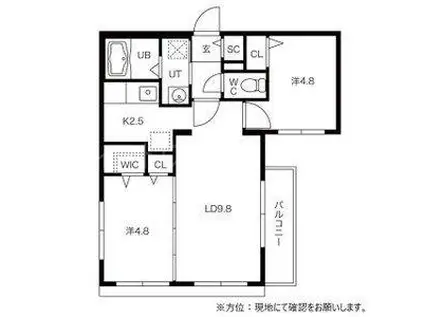 エール学園前(2LDK/3階)の間取り写真