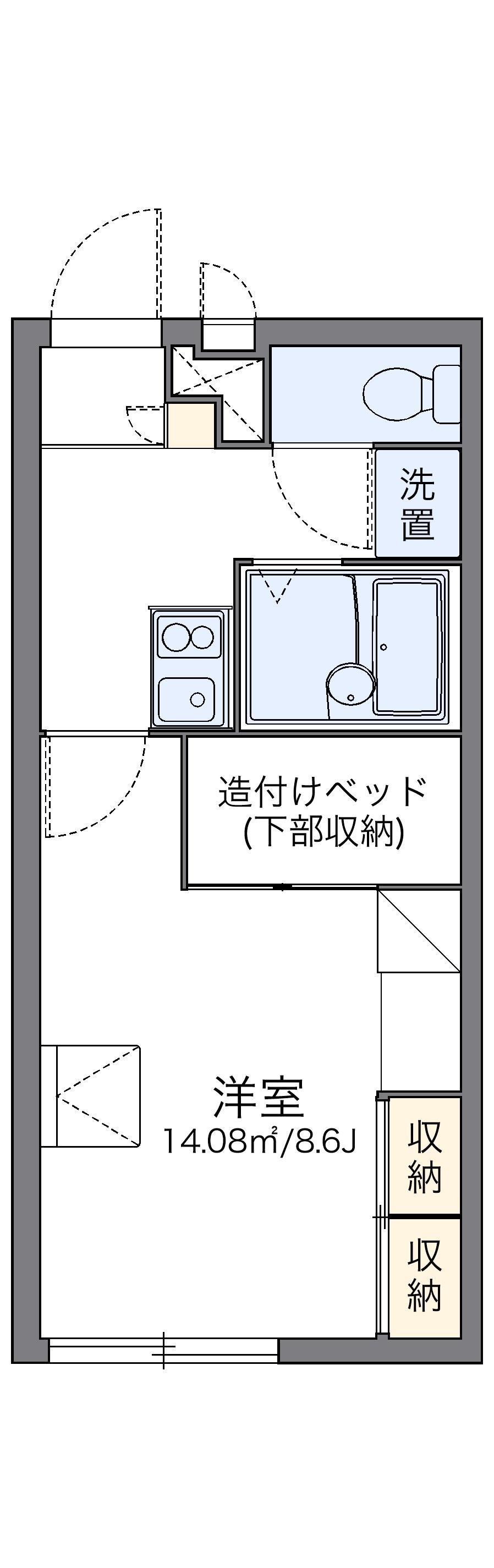 レオパレスカサブランカIII(1K/1階)の間取り写真
