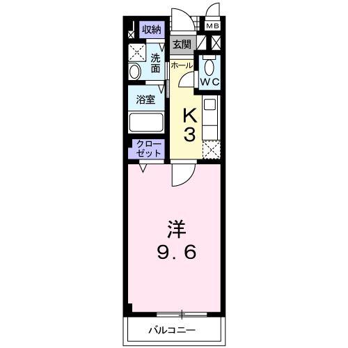M・ガーデン(1K/2階)の間取り写真