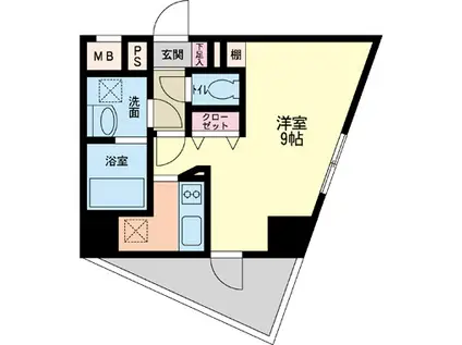 パシフィックレジデンス神戸八幡通(ワンルーム/12階)の間取り写真