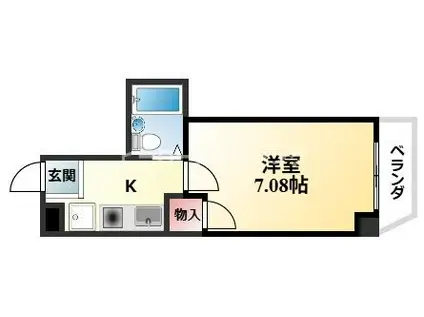 シャトレー・ツカサ(1K/4階)の間取り写真