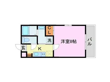 ブリリアコート龍谷大前(1K/4階)の間取り写真