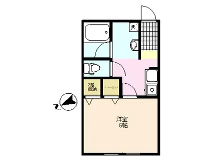 スカイパレス五所(1K/2階)の間取り写真