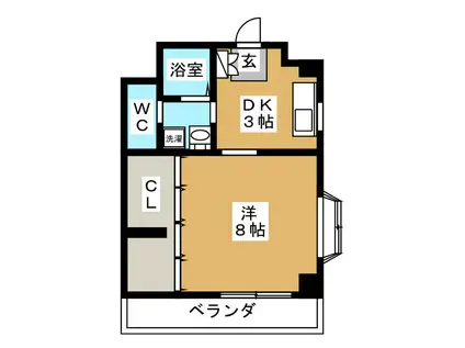 マンションK(1K/1階)の間取り写真