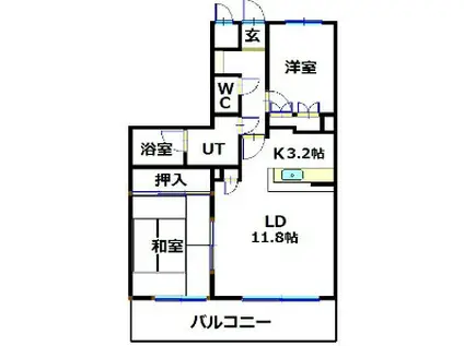 ダイアパレス丸之内二番館(2LDK/5階)の間取り写真