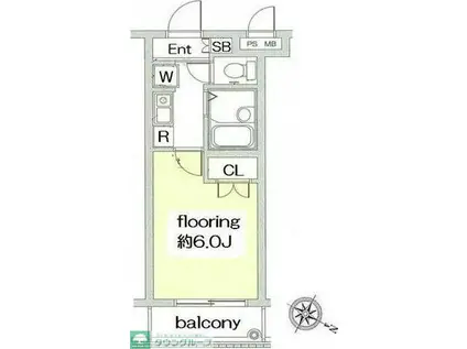 グランヴァン西馬込(1K/3階)の間取り写真