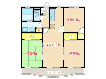 グレイスコート(3LDK/3階)の間取り写真
