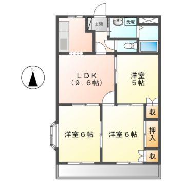 コンフォールハイランドI(3DK/1階)の間取り写真