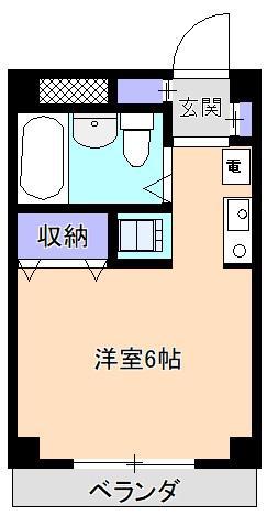トーメンハイム(ワンルーム/2階)の間取り写真