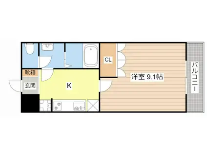 プランドール紫香楽(1K/2階)の間取り写真