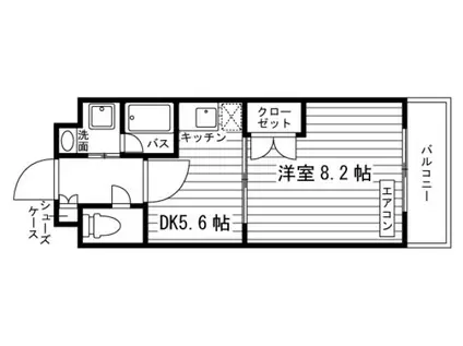 宗像参番館(1DK/2階)の間取り写真