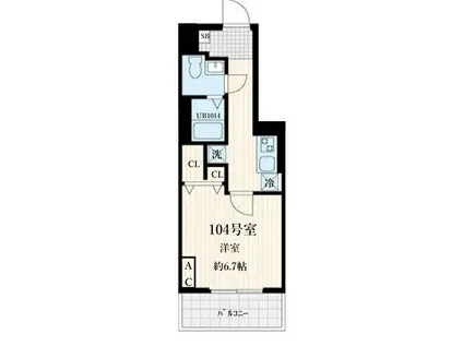 スクルド松陰神社(1K/1階)の間取り写真