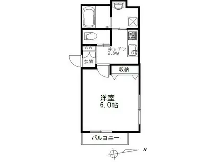 エンネ コバ(1K/3階)の間取り写真