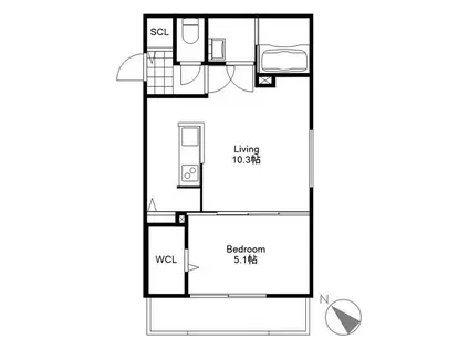 LIISA琴似(1LDK/2階)の間取り写真