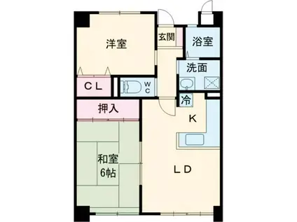 ユートピアタウンII(2LDK/5階)の間取り写真