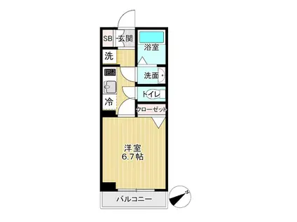 メルベーユ(1K/3階)の間取り写真