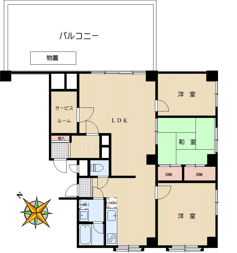 文京ハイツ(3SLDK/13階)の間取り写真