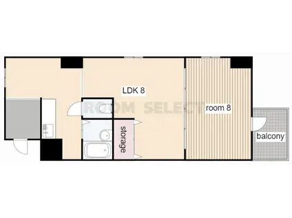 シティライフ八田(1DK/3階)の間取り写真