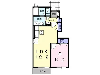 ベル アンジュ(1LDK/1階)の間取り写真