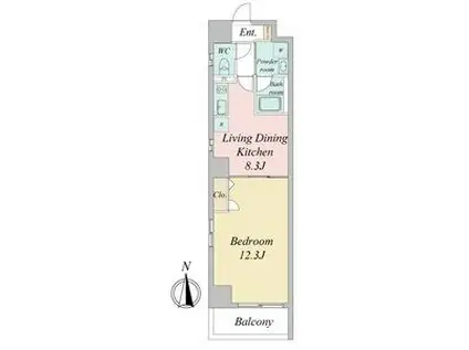 BSレジデンス栄(1LDK/7階)の間取り写真