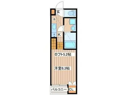 STATICE(1K/1階)の間取り写真