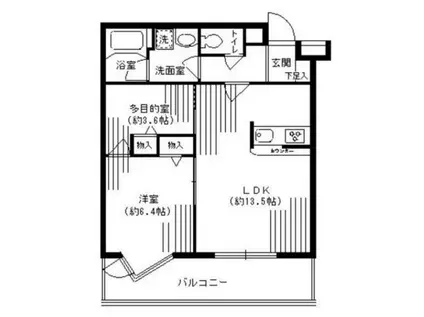 ルミエール妙蓮寺II(1LDK/1階)の間取り写真