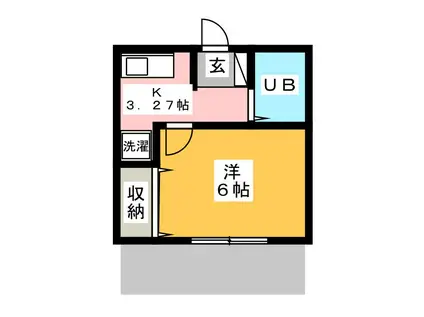 エスポワールフジ(1K/1階)の間取り写真