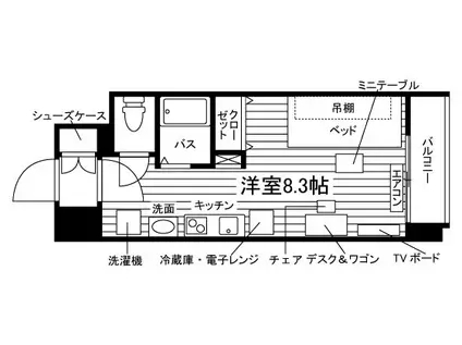 SERENO-N5(ワンルーム/6階)の間取り写真