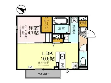 DH・ラムーネKAGA(1LDK/1階)の間取り写真