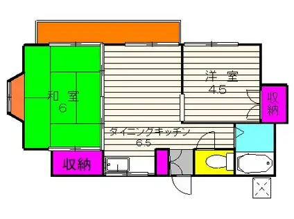 ホワイトハイツ(2DK/2階)の間取り写真