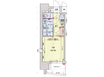 プレサンス栄モード(1K/4階)の間取り写真