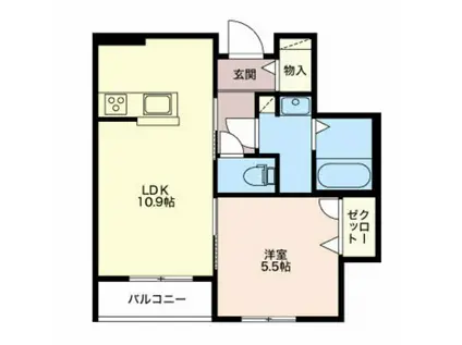 LEI東中野(1LDK/1階)の間取り写真