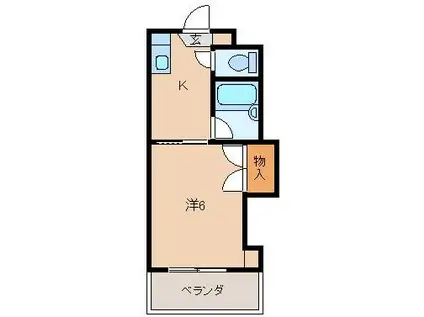 ヨットかわしまII(1K/1階)の間取り写真