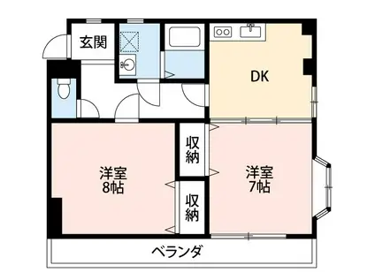 パークパレス(2DK/3階)の間取り写真