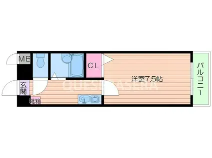 ベルメゾン上山手(1K/1階)の間取り写真