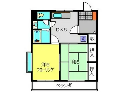 アークヒルズ弘明寺(2DK/4階)の間取り写真