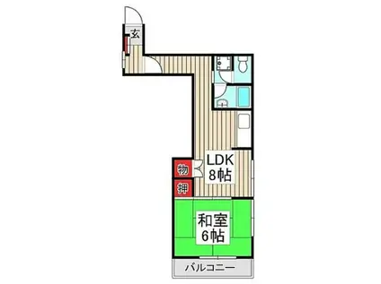 桂ハウス成増(2DK/5階)の間取り写真