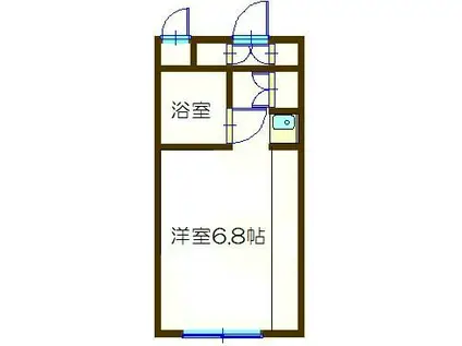 ドミール玉川学園(ワンルーム/2階)の間取り写真